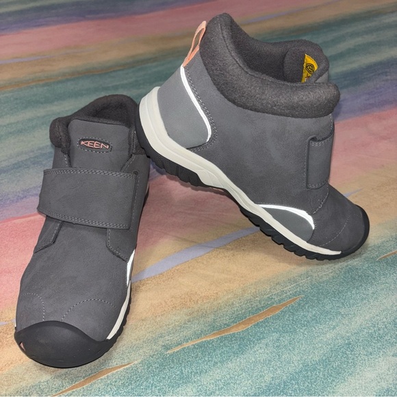 Keen Waterproof Leather Snow Boots Gray 100g Insulation Kids Size 3 - Picture 5 of 10